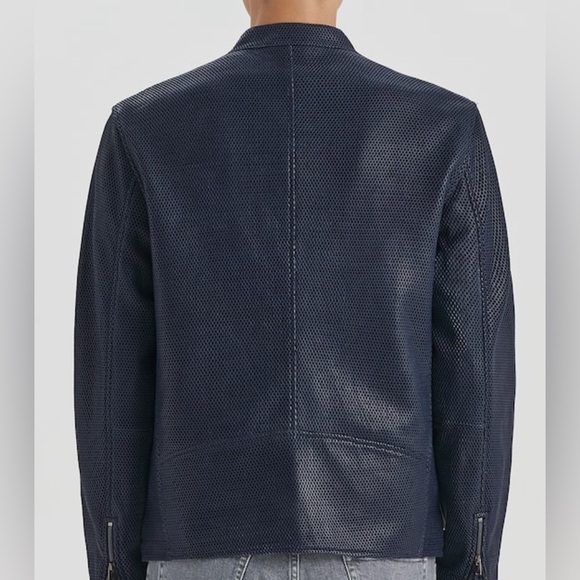 Theory Men Lamb Supreme Mesh Wynmore Jacket Baltic Sz L - Picture 5 of 12